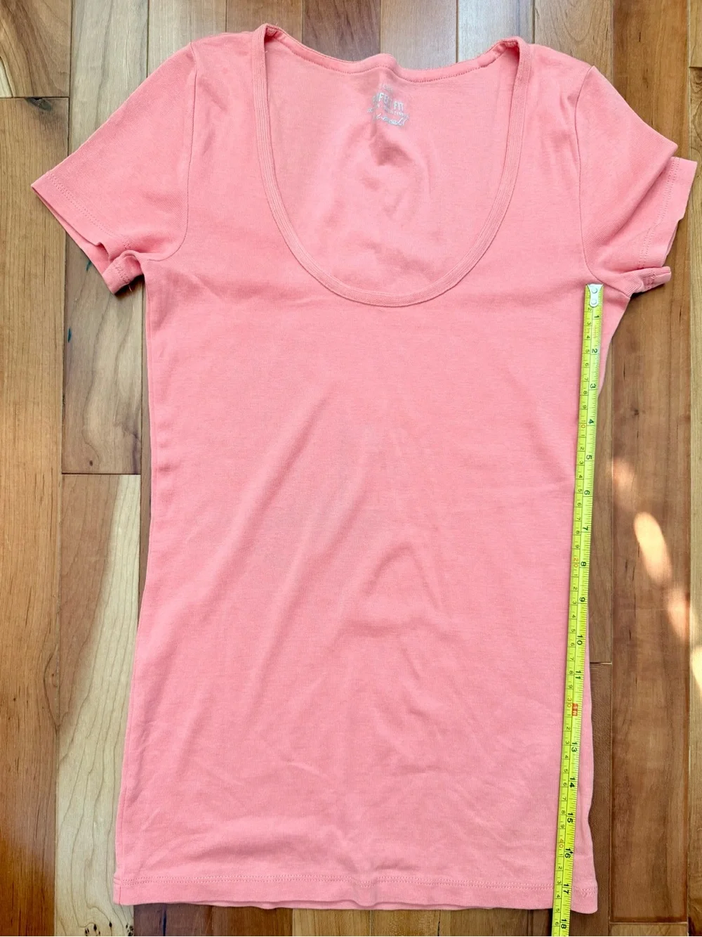 J. Crew Coral Scoop Neck Short Sleeve Tee